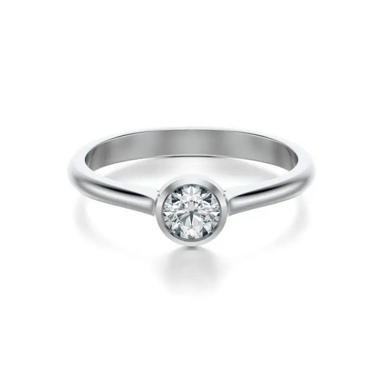 Pierścionek z białego złota z diamentem AJPZ_090